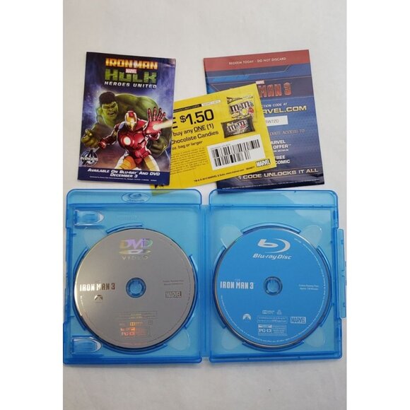 Marvel Iron Man 3 - Blu-ray Disc - DVD 2013 - Robert Downey Jr. with Slipcover - Picture 6 of 10